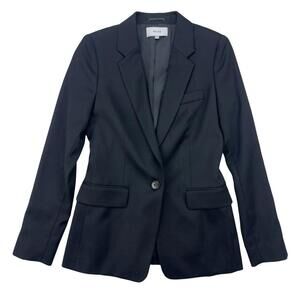Reiss Hayes Slim Fit Wool Single Button Blazer Jacket Black Size US 2